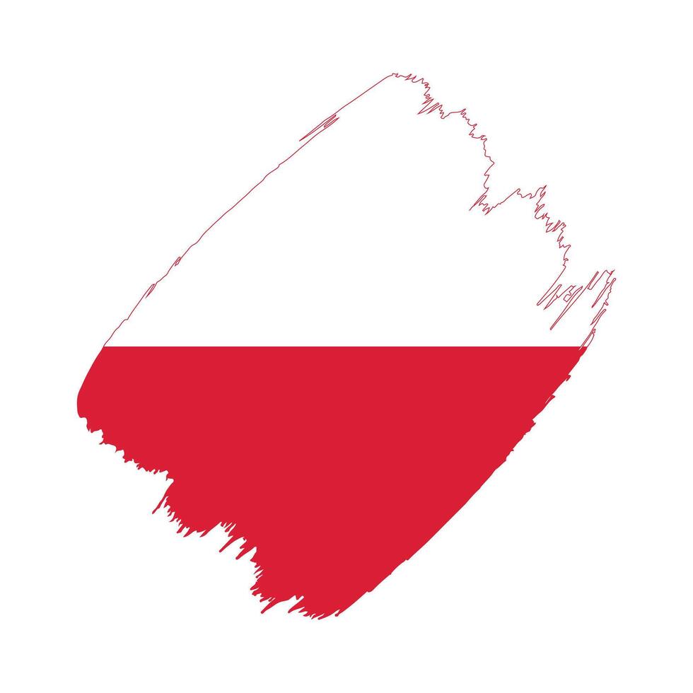 Poland flag in a flat grunge design background vector