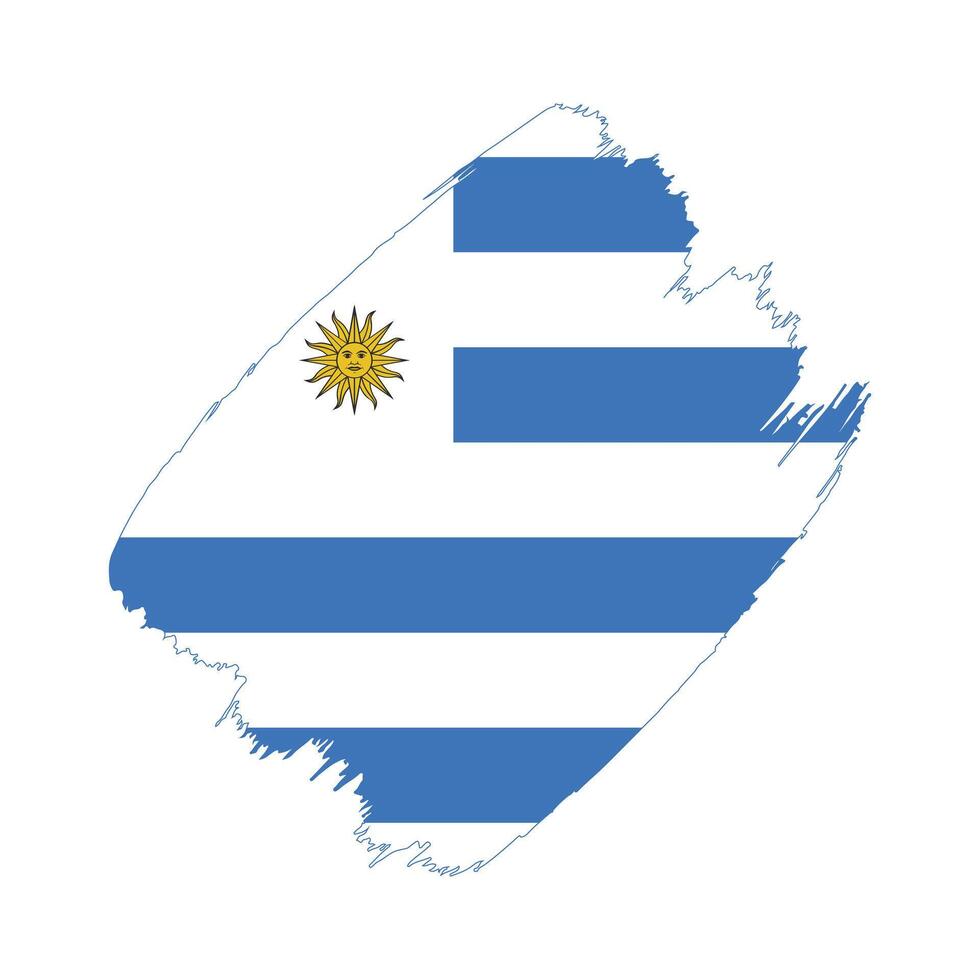 Uruguay flag in a flat grunge design background vector