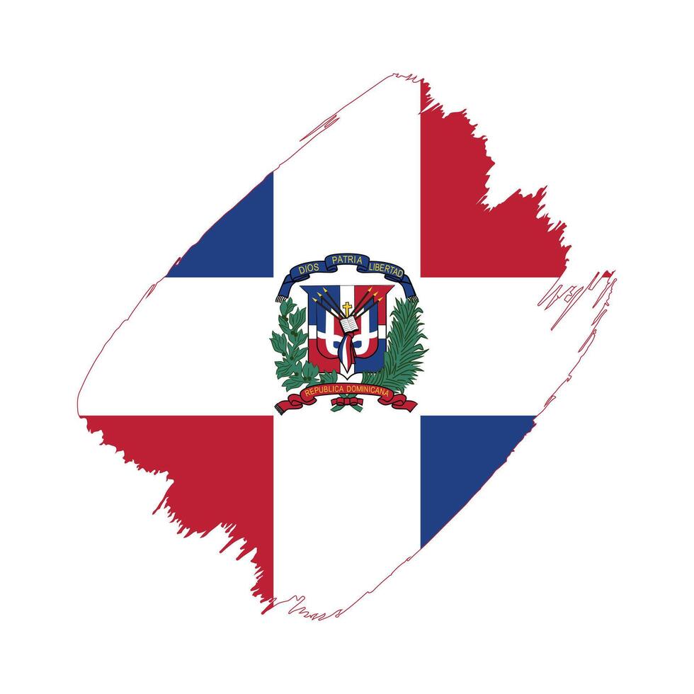 Dominican Republic flag in a flat grunge design background vector