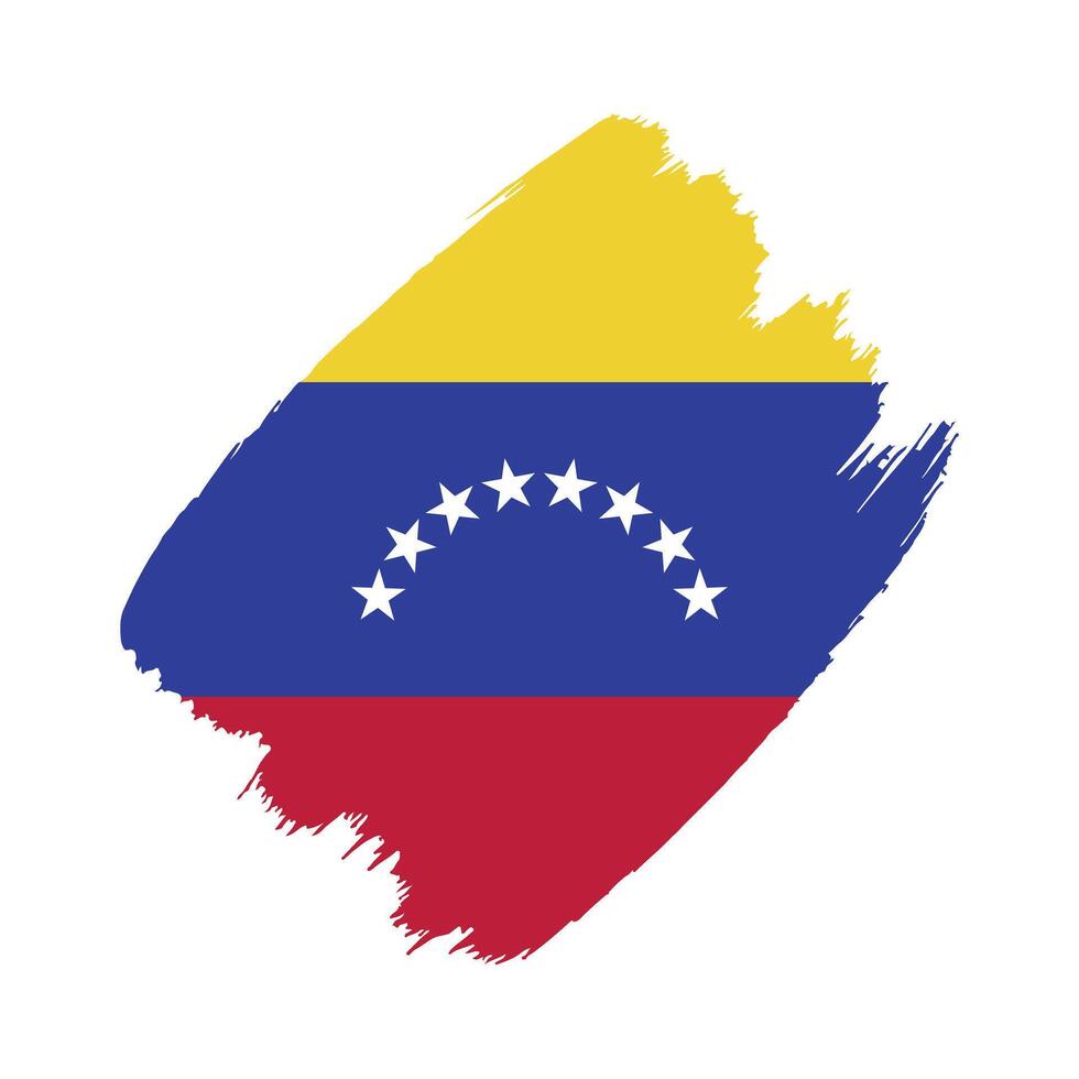Venezuela flag in a flat grunge design background vector