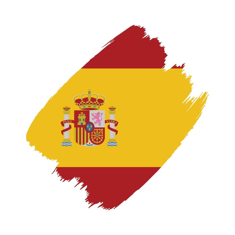 Spain flag in a flat grunge design background vector