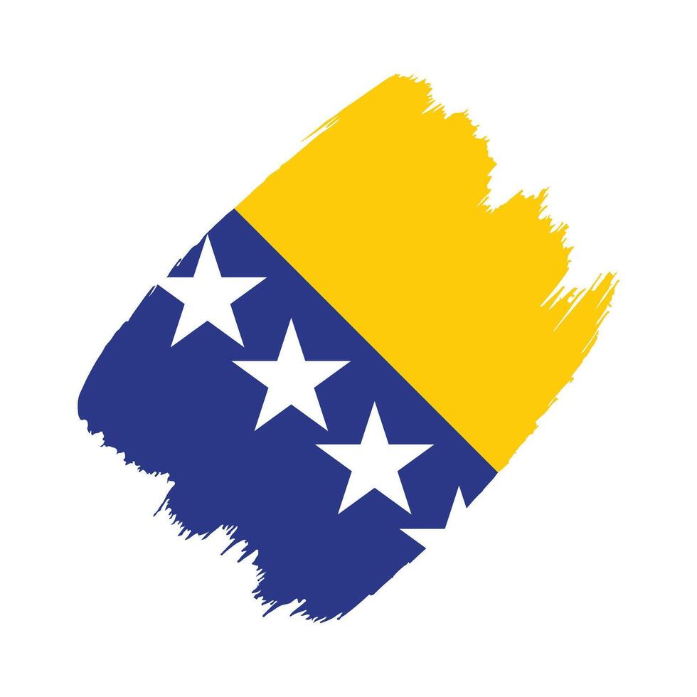 Bosnia flag in a flat grunge design background vector