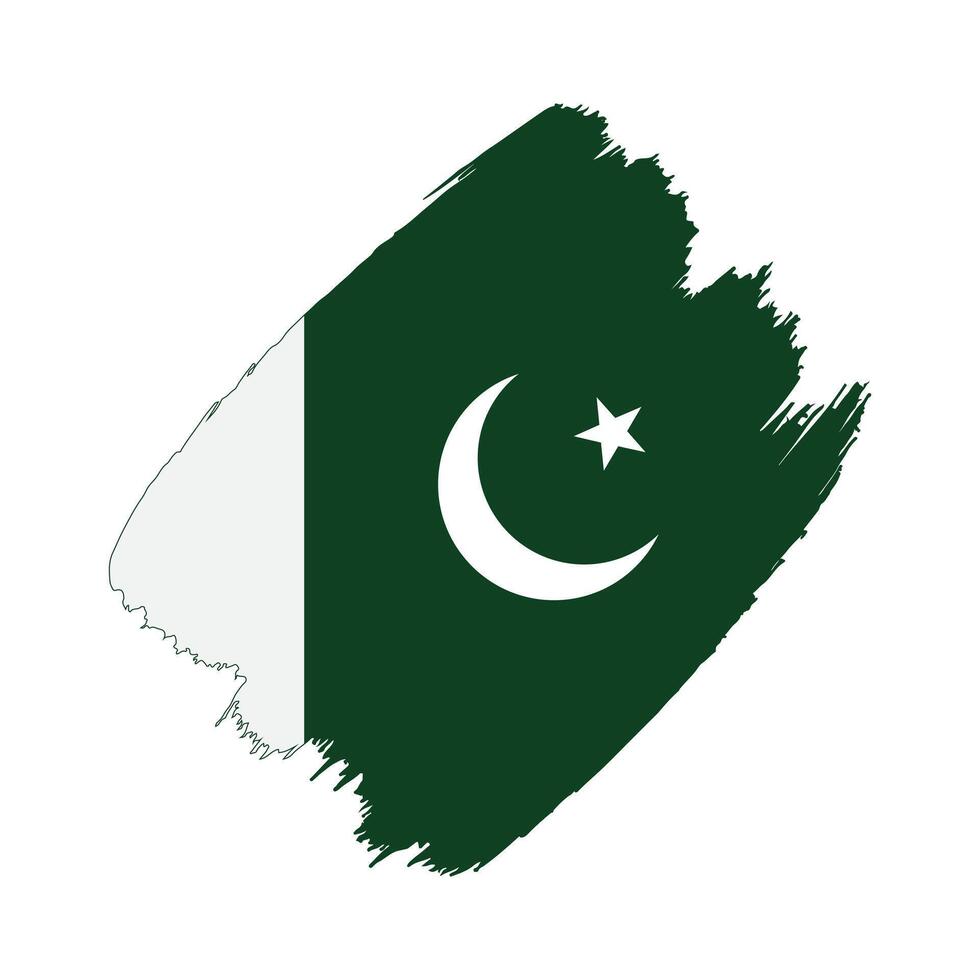 Pakistan flag in a flat grunge design background vector