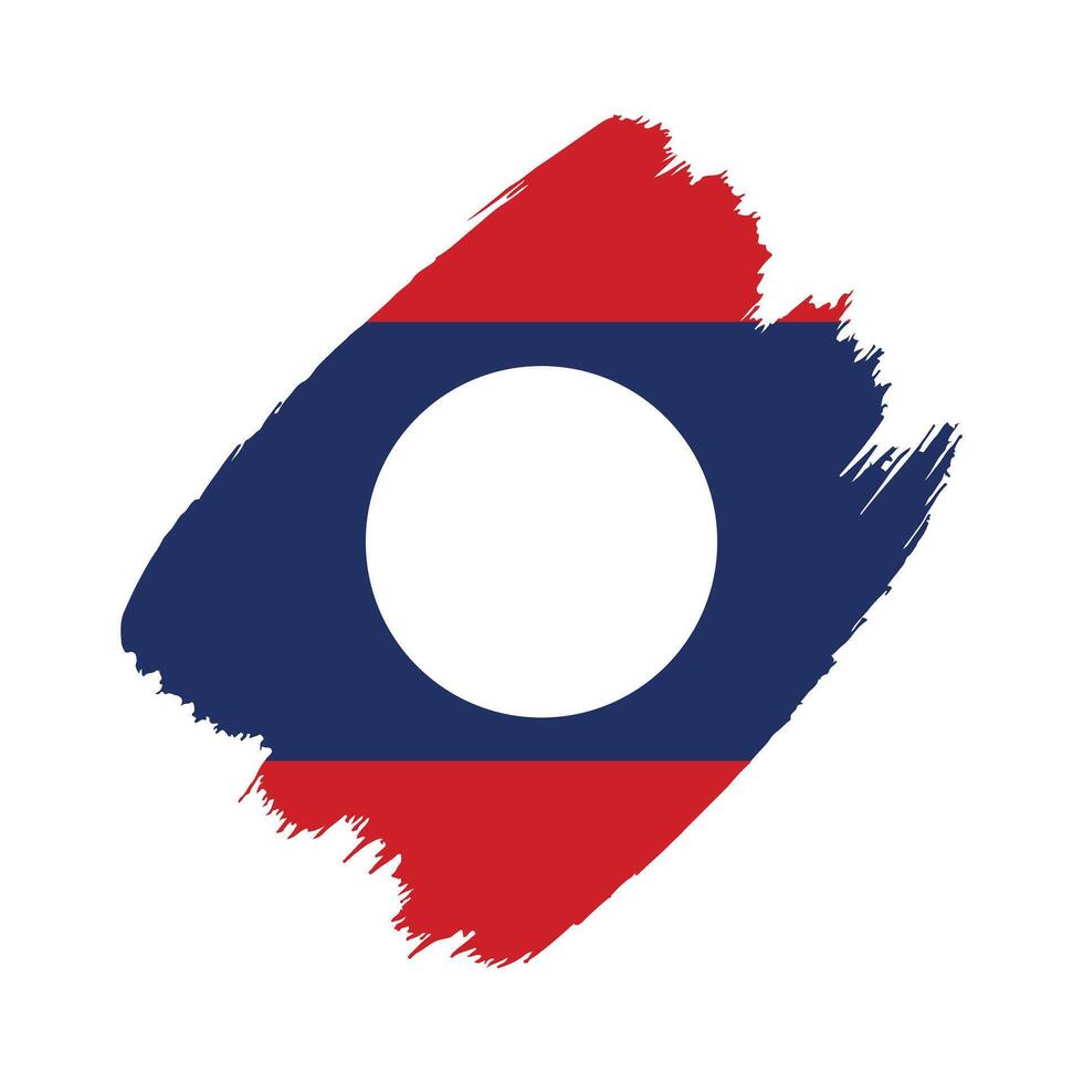 Laos flag in a flat grunge design background vector