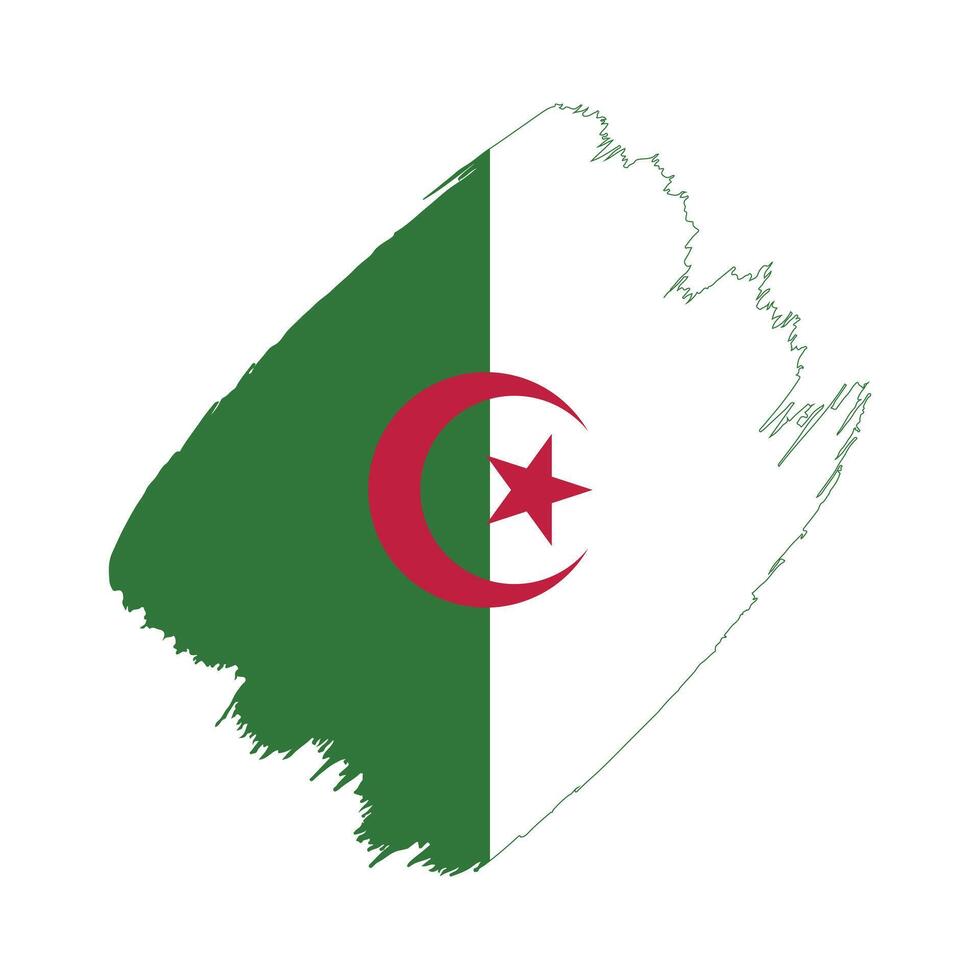 Algeria flag in a flat grunge design background vector