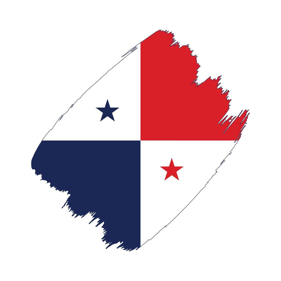 Panama flag in a flat grunge design background vector