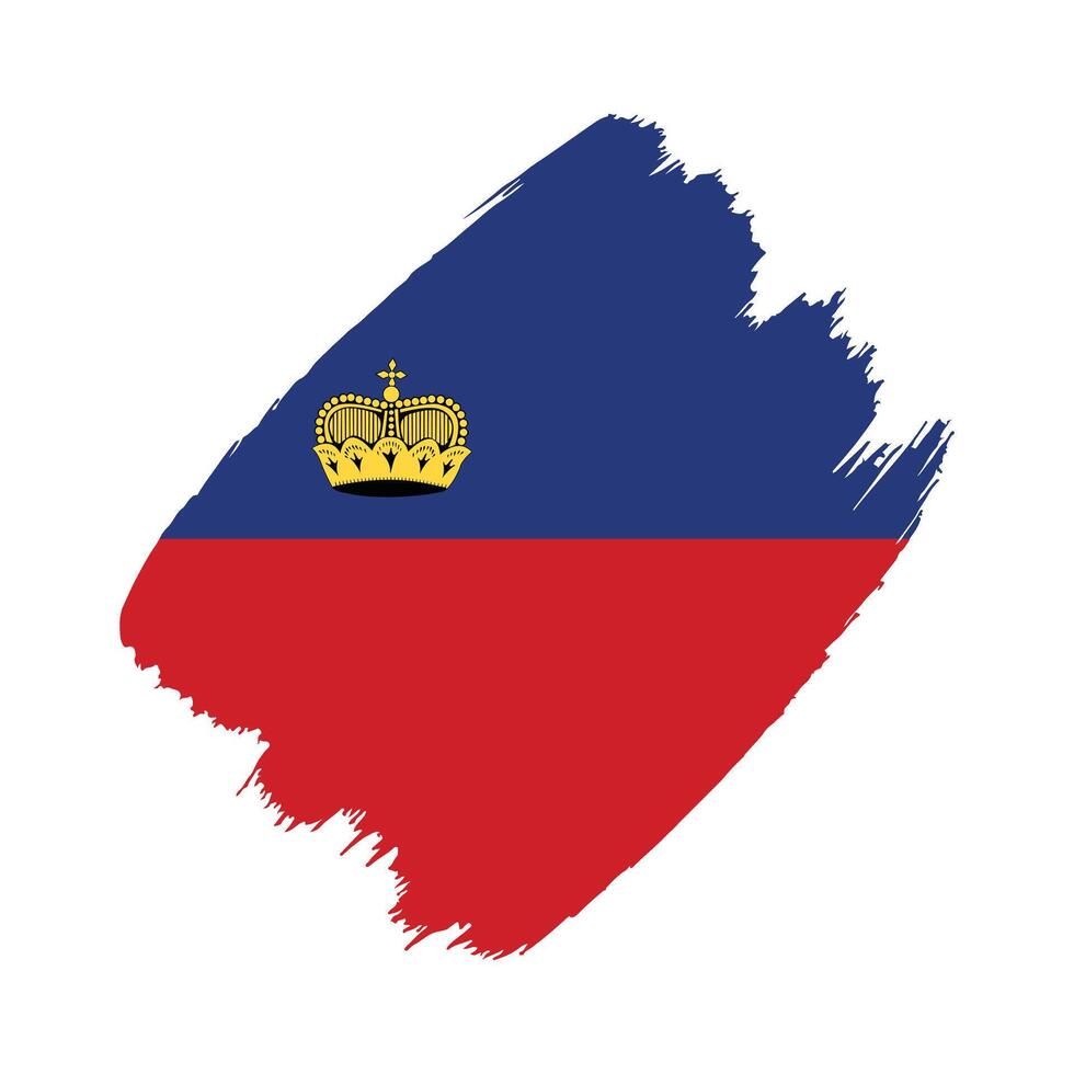 Liechtenstein flag in a flat grunge design background vector