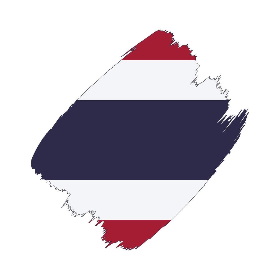 Thailand flag in a flat grunge design background vector