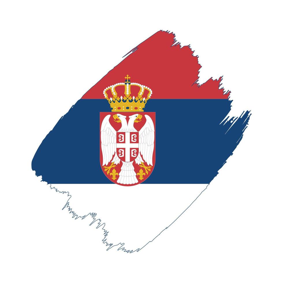 Serbia flag in a flat grunge design background vector