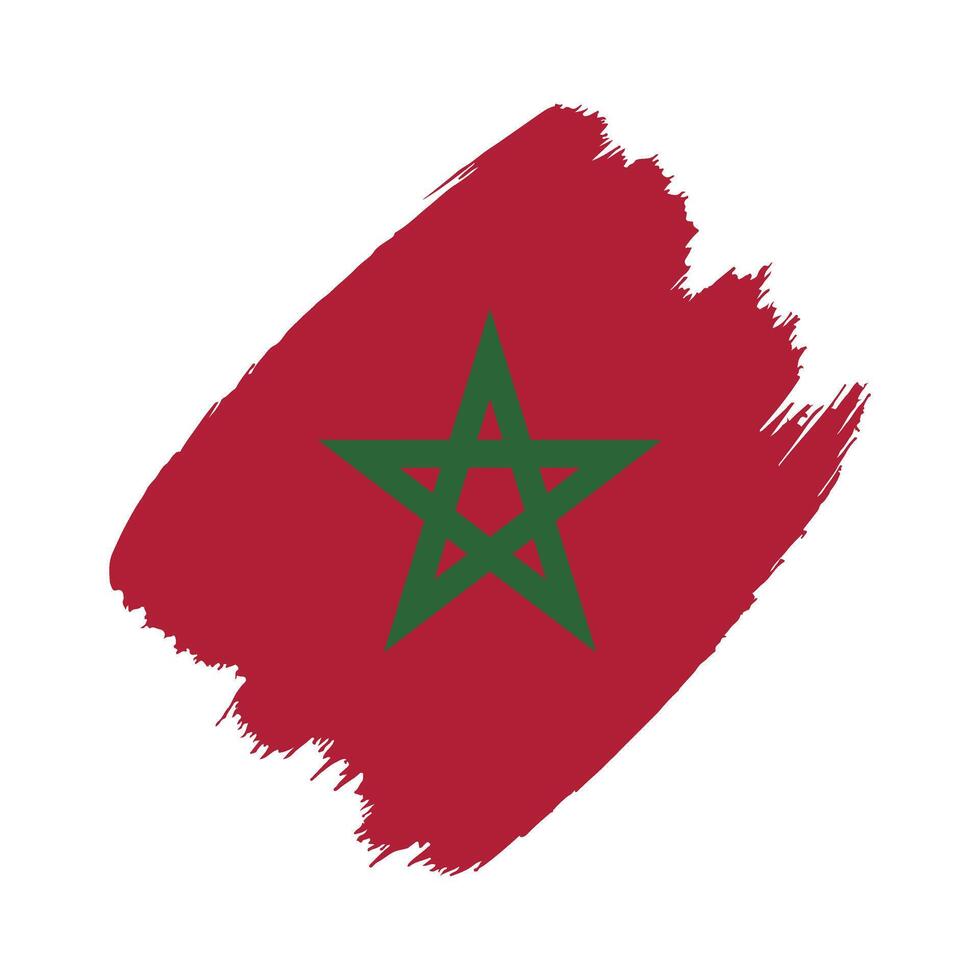 Morocco flag in a flat grunge design background vector