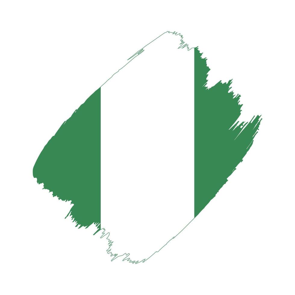 Nigeria flag in a flat grunge design background vector