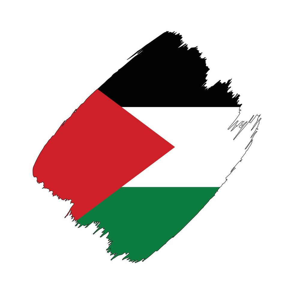 Palestine flag in a flat grunge design background vector