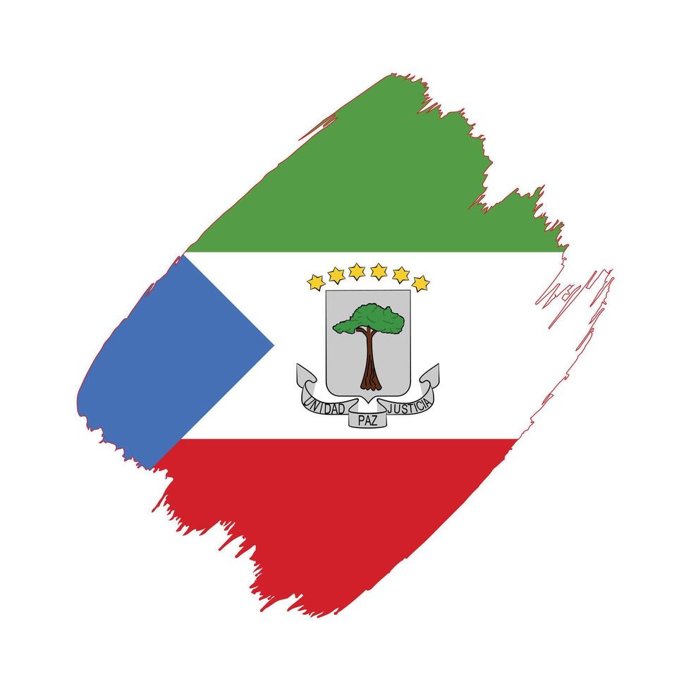 Equatorial Guinea flag in a flat grunge design background vector