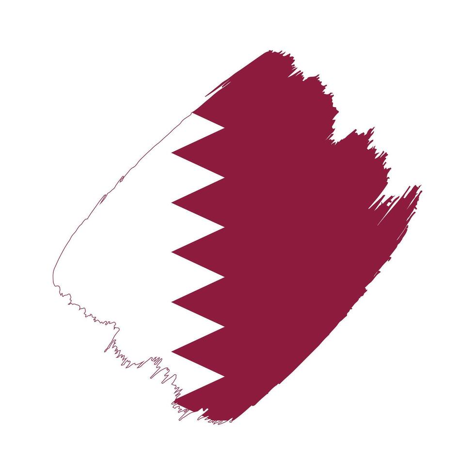 Qatar flag in a flat grunge design background vector