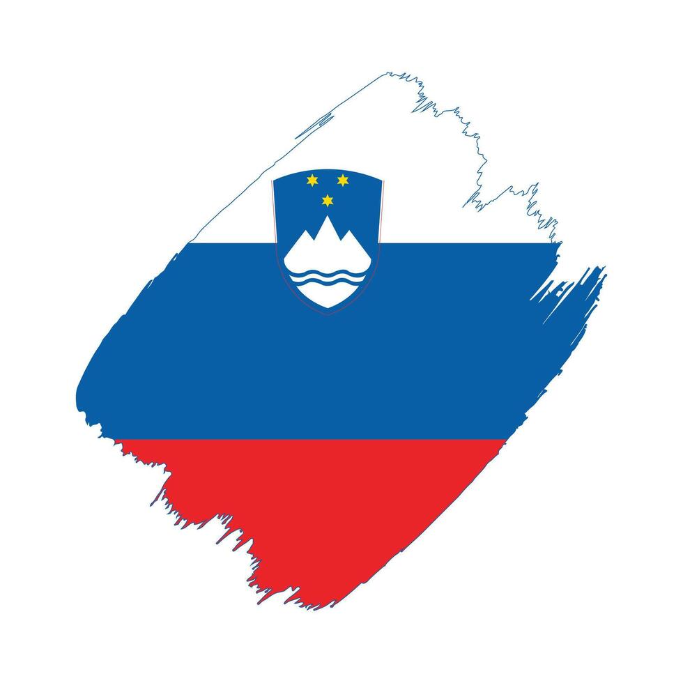 Slovenia flag in a flat grunge design background vector