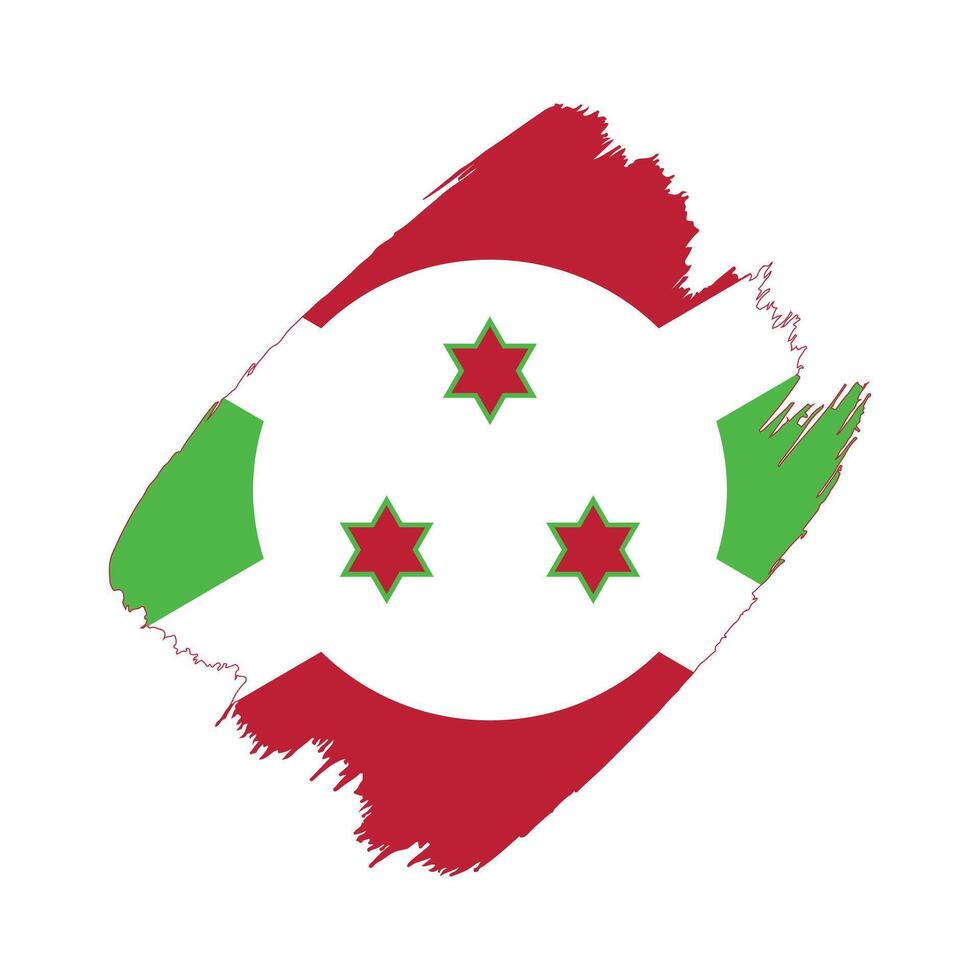 Burundi flag in a flat grunge design background vector