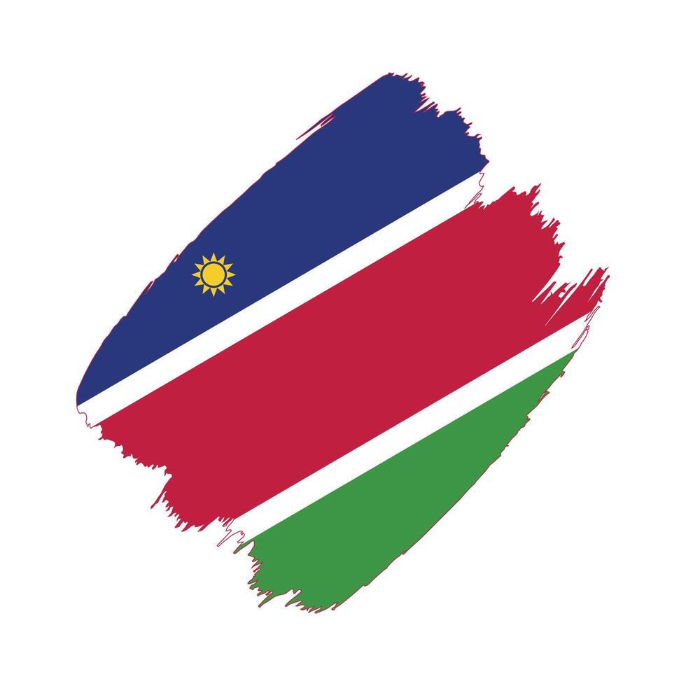 Namibia flag in a flat grunge design background vector