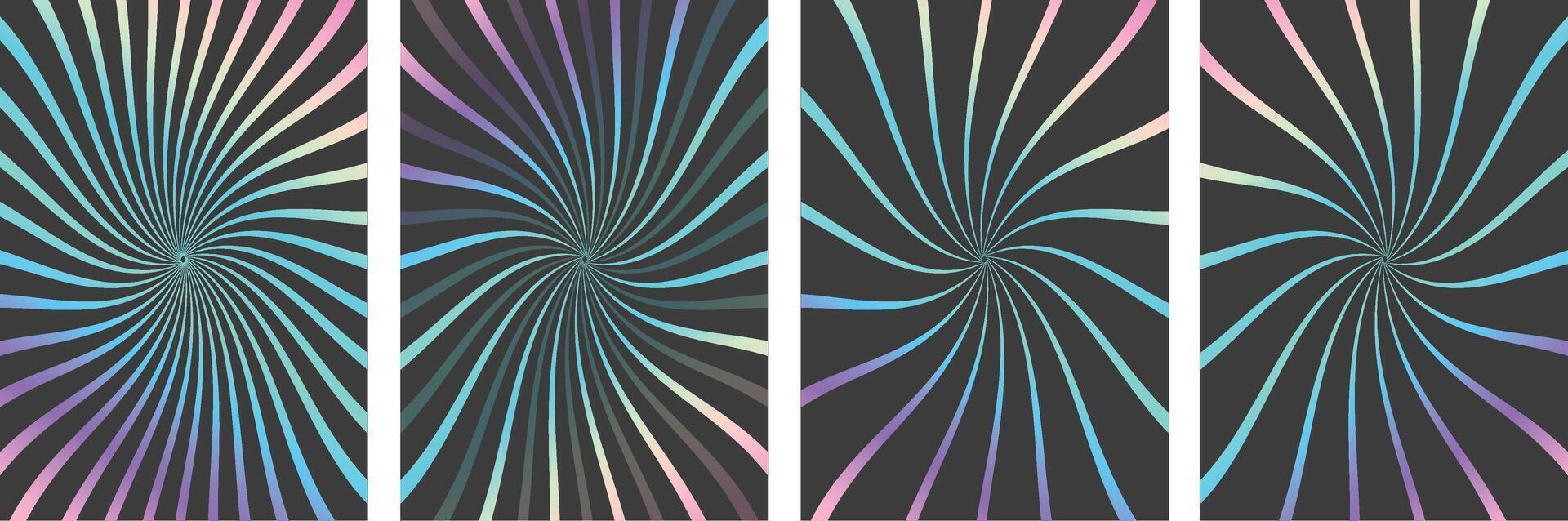 Collection of abstract sun beam art design Brochure cover background vector
