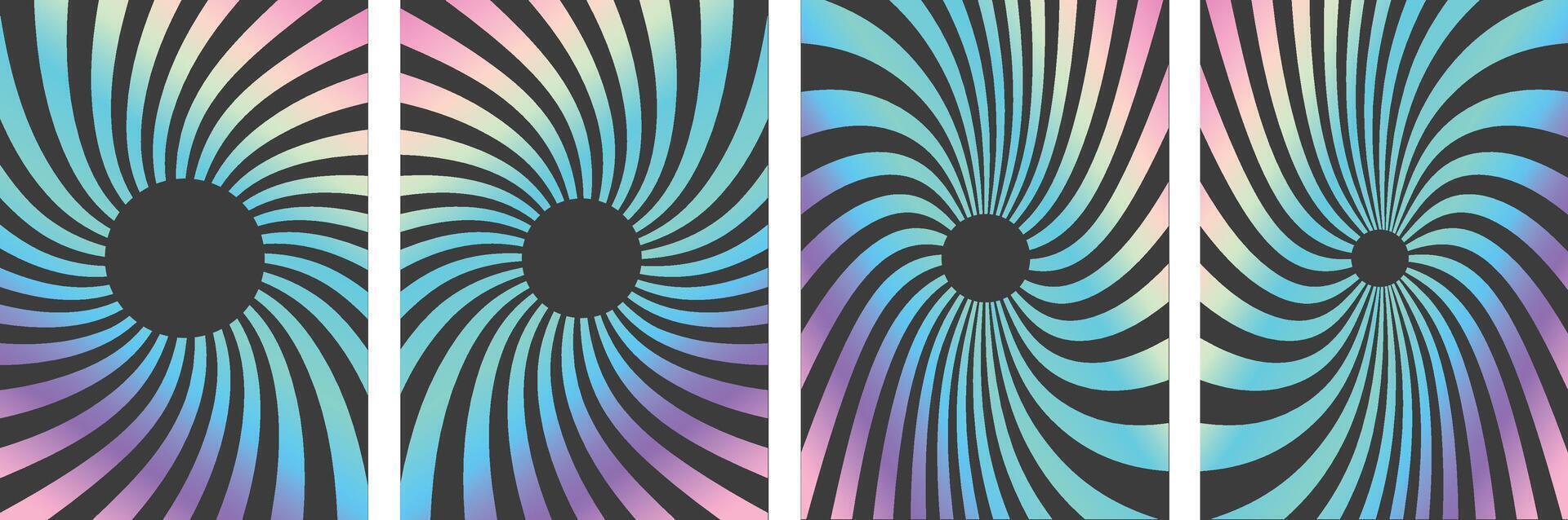 Set of multicolor sun beam art design Brochure cover backgrounds vector