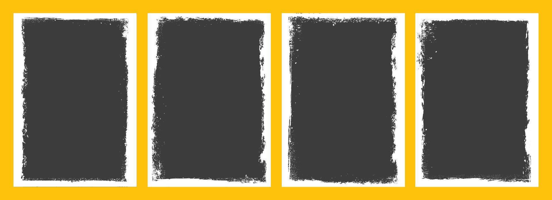 Set of white Grunge frame design Brochure cover background vector