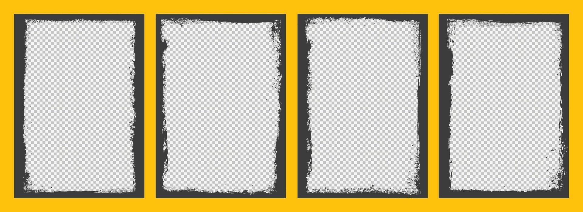 Set of black Grunge frame design Brochure cover background vector