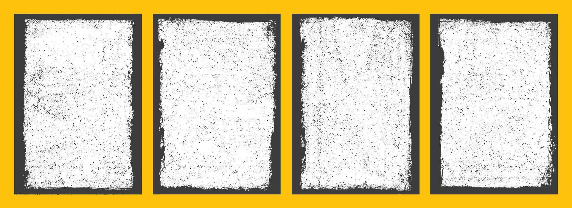 Set of black Grunge art frame design Brochure cover background vector