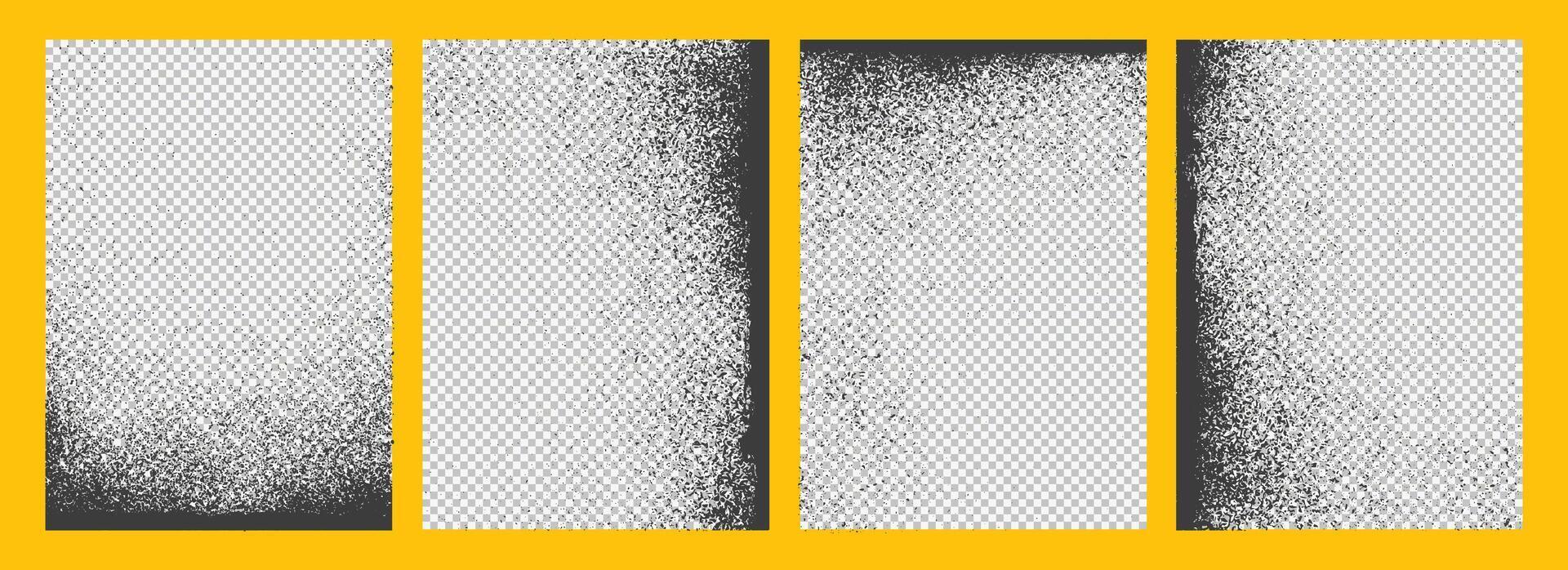 Set of black Grunge art style texture background vector