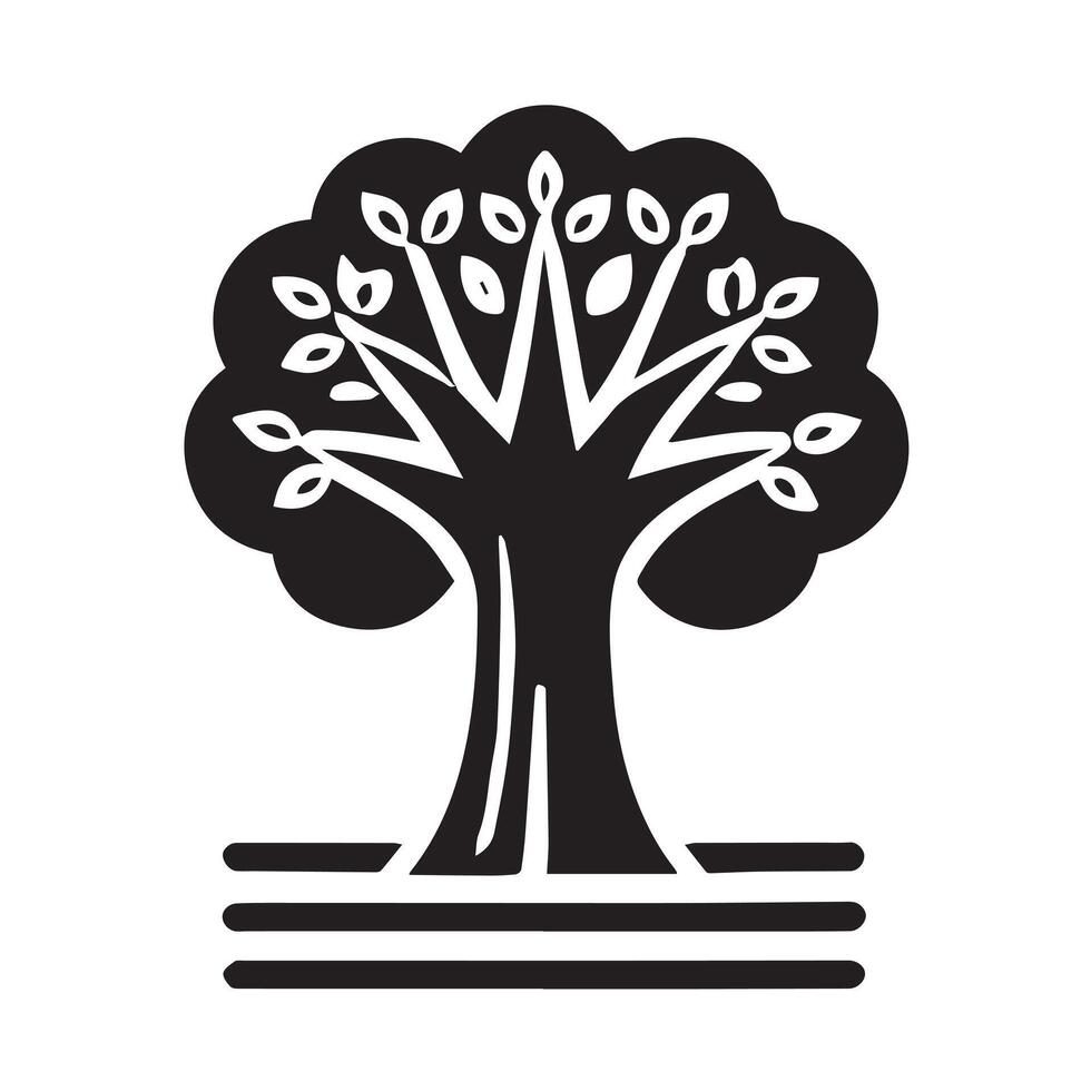A simple, stylized graphic of a tree, perfect for logos, icons, or website graphics. vector