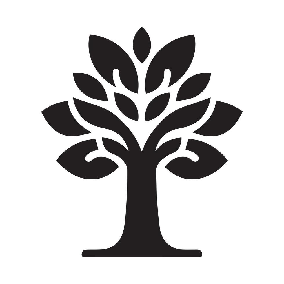 elegant black and white graphic of a stylized tree.elegant black and white graphic of a stylized tree. vector