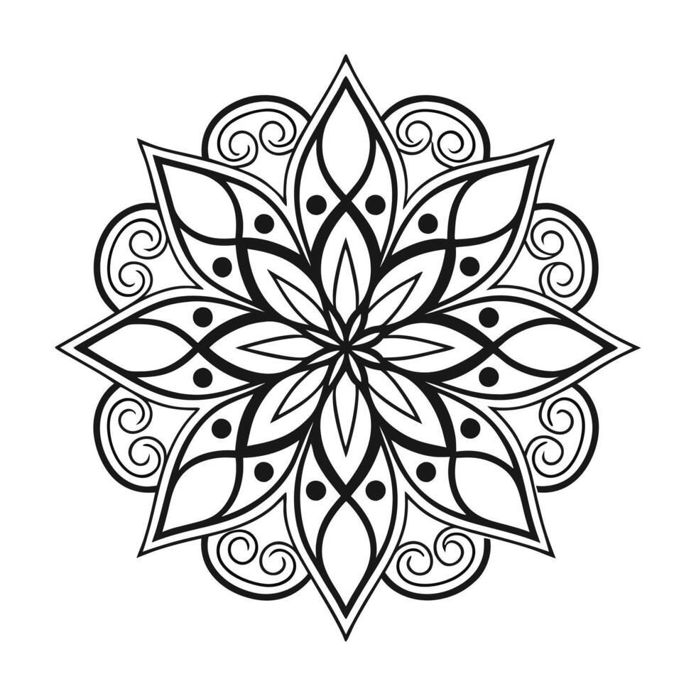 Mandala Icon With White vector