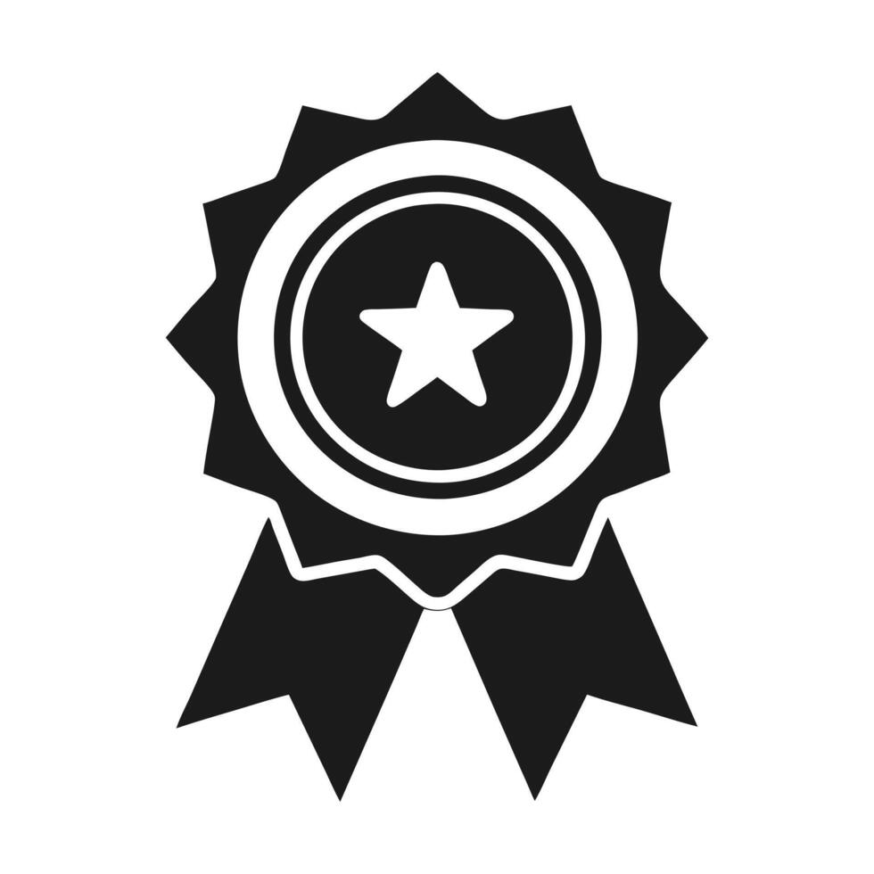 Award Ribbon with Star Icon Representing Achievement vector