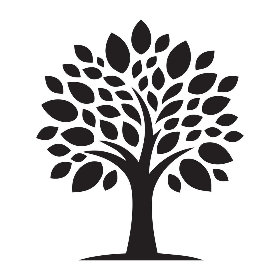 Tree Graphic in a Circle vector