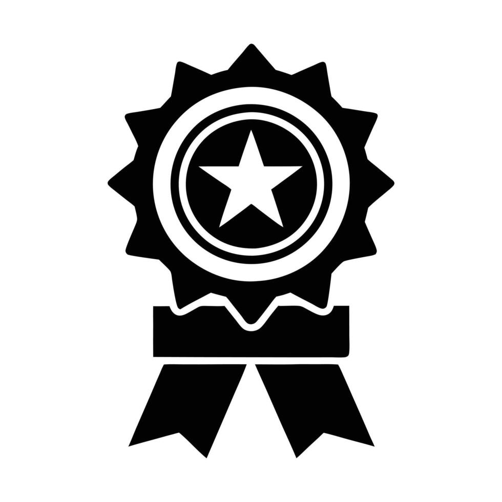 Award Ribbon with Star Icon, Representing Recognition vector