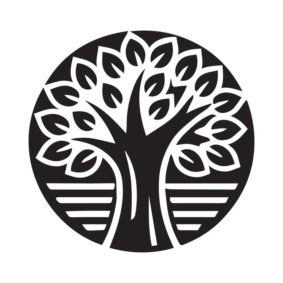 elegant, and stylized graphic of a tree. vector