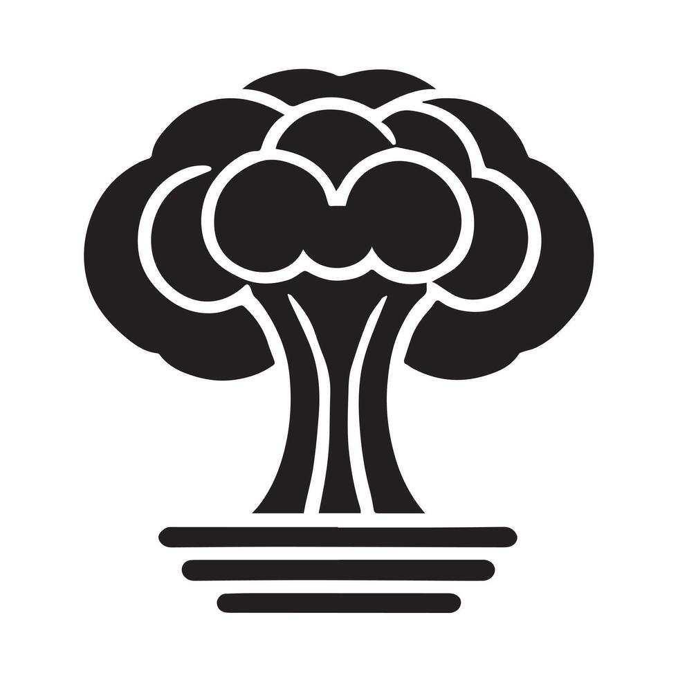 Stylized Tree Graphic in a Circle icon vector