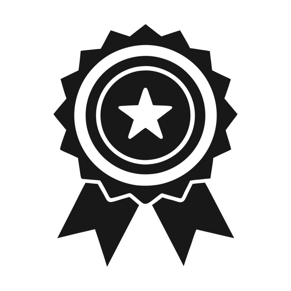 graphic of an award ribbon with a star, perfect for representing achievement, recognition, or quality. vector