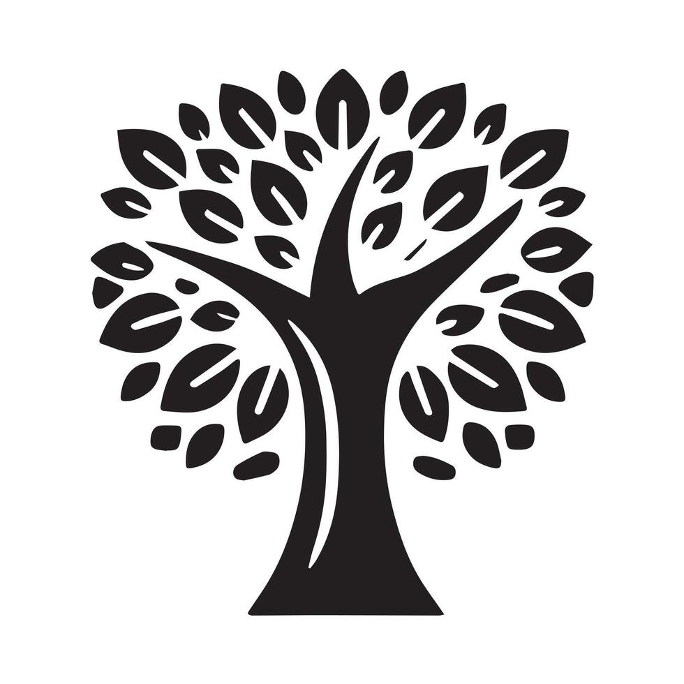 Elegant Black and White Tree Logo Design vector