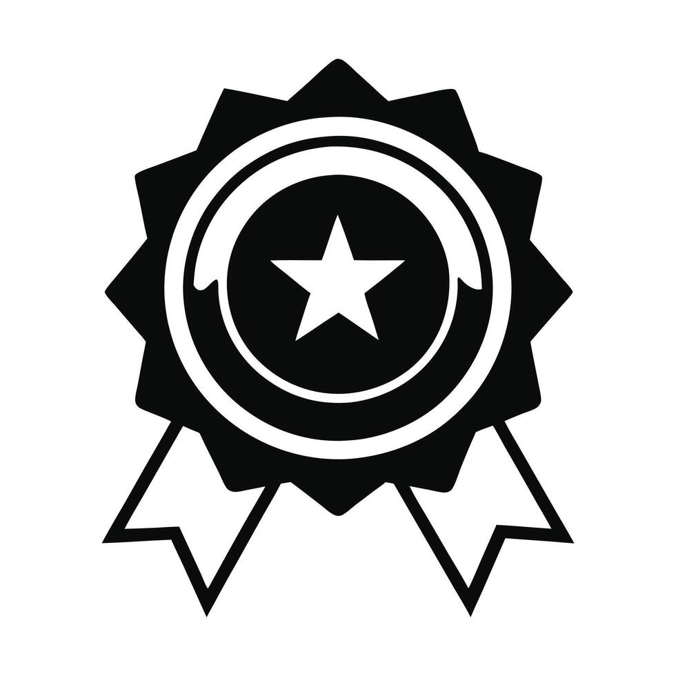Award ribbon with star icon, perfect for recognition graphics. vector