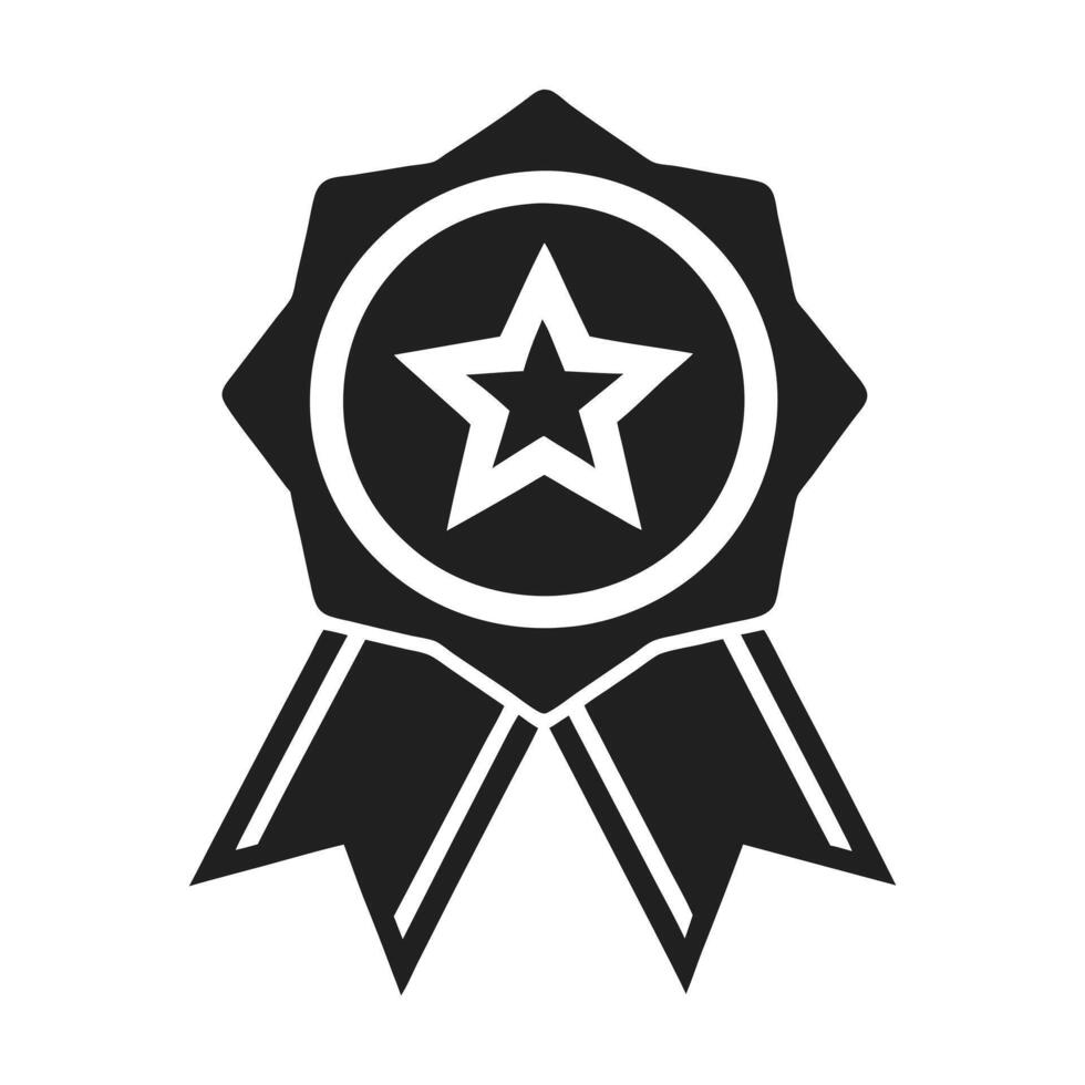 Black and white award icon, perfect for a website or presentation. vector