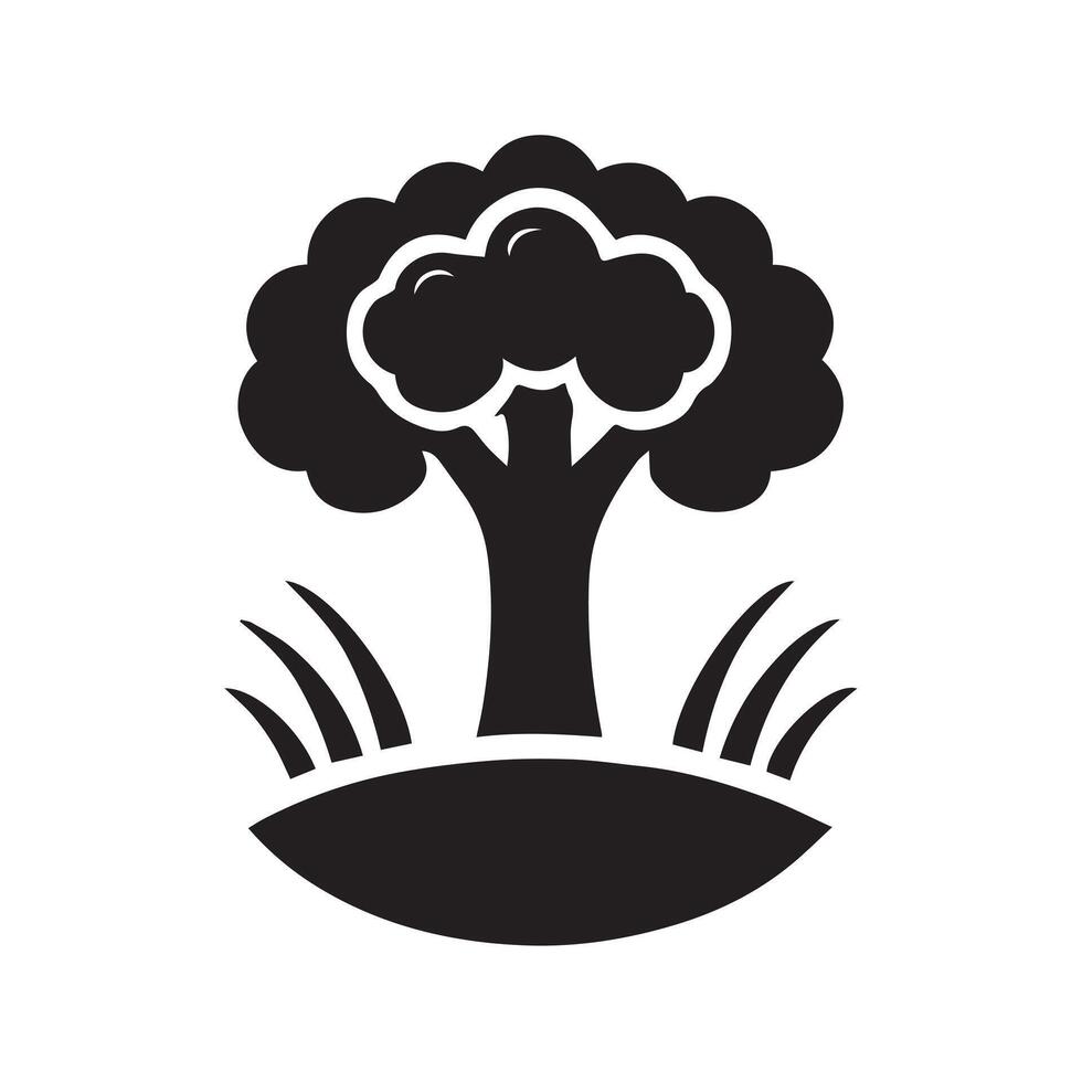 Stylized Tree Graphic in Circle vector