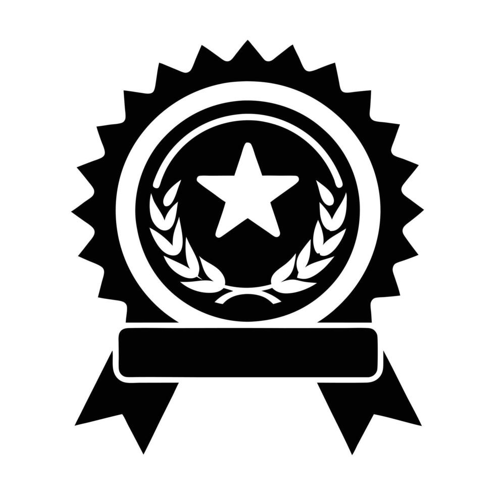 Stylish Black and White Award Icon for Graphic Design vector