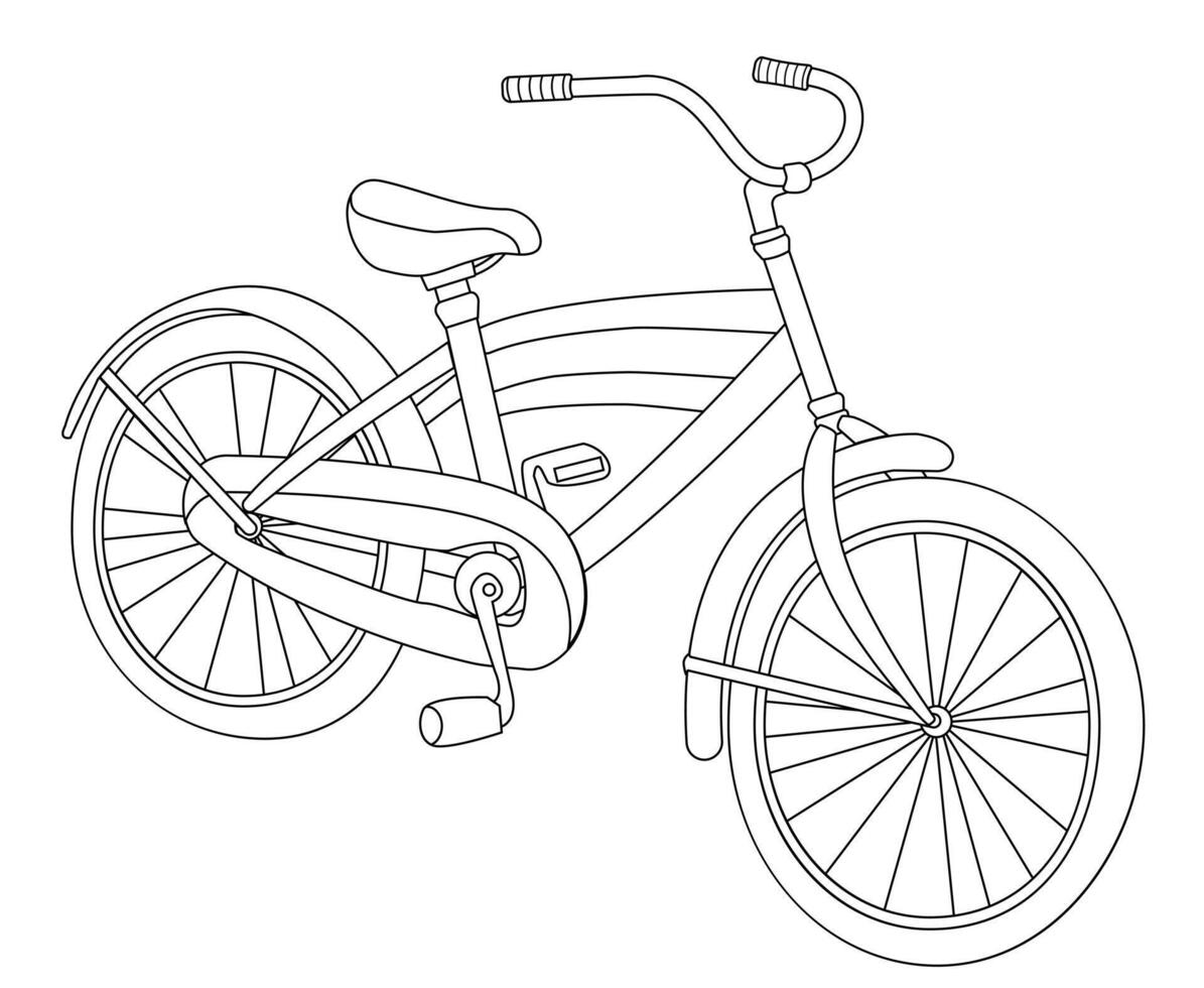 contour line of a bicycle with a frame. Bicycle icon . vector