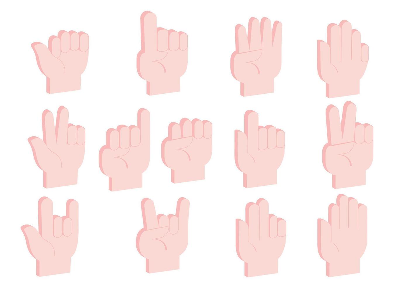 big collection of isometric hand gestures vector