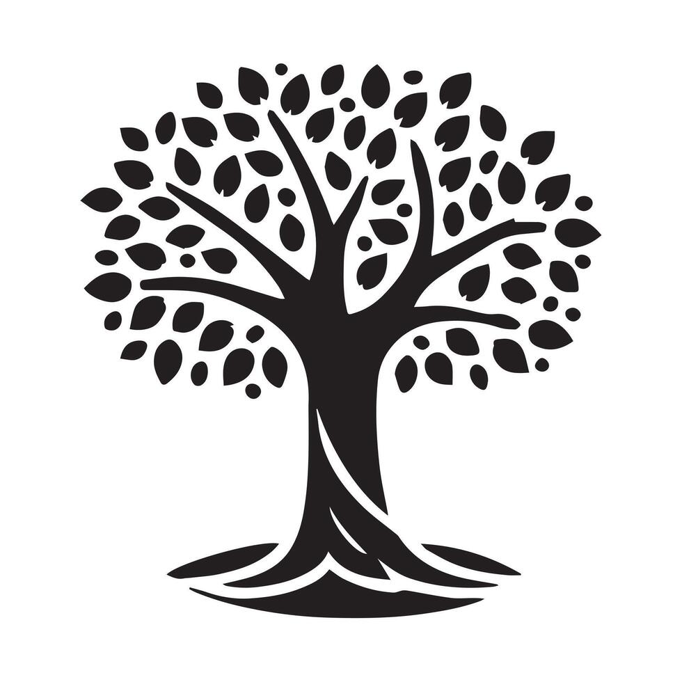Symbolic Tree of Life Logo in Circular Design vector