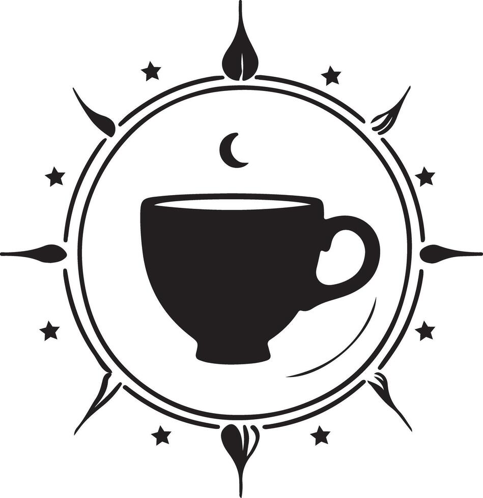 Cup of tea silhouette illustration vector