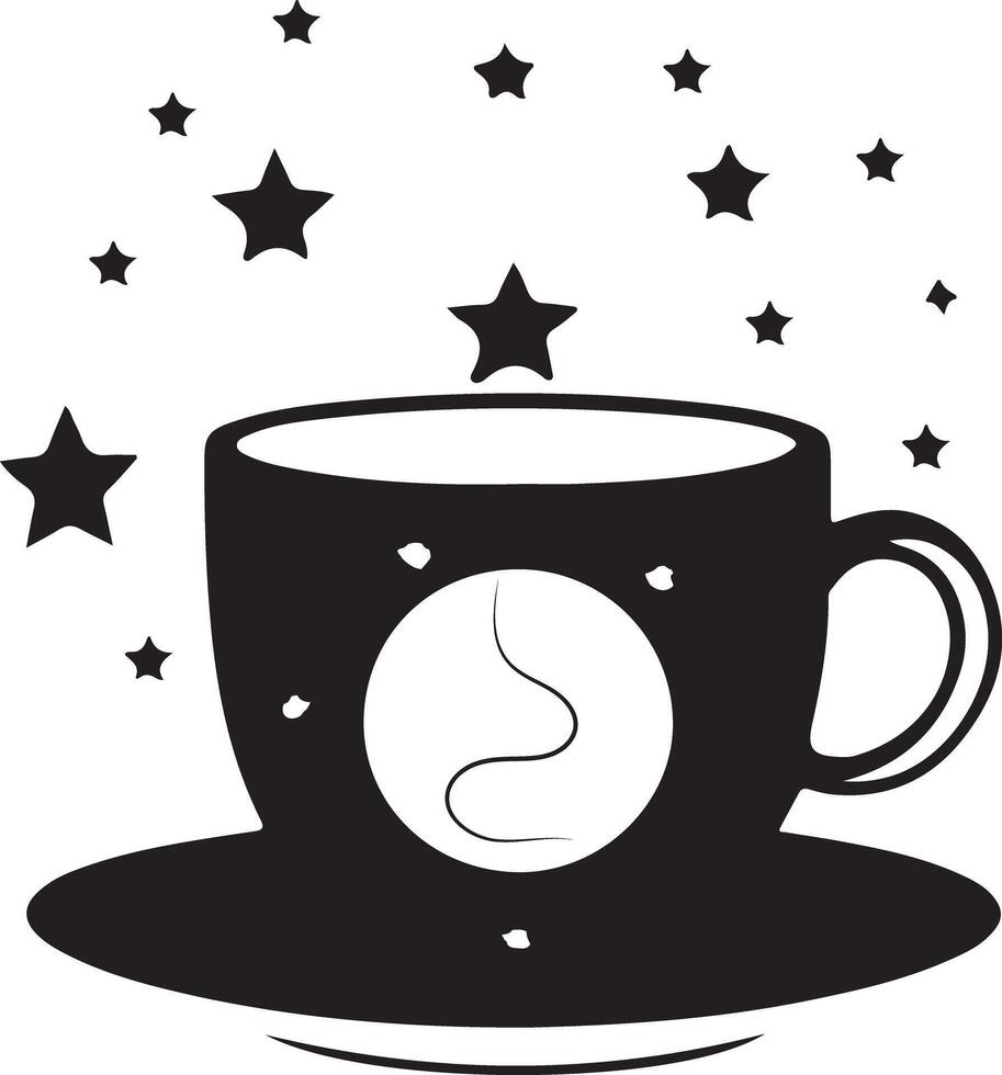 Cup of tea silhouette illustration icon t-shirt design vector