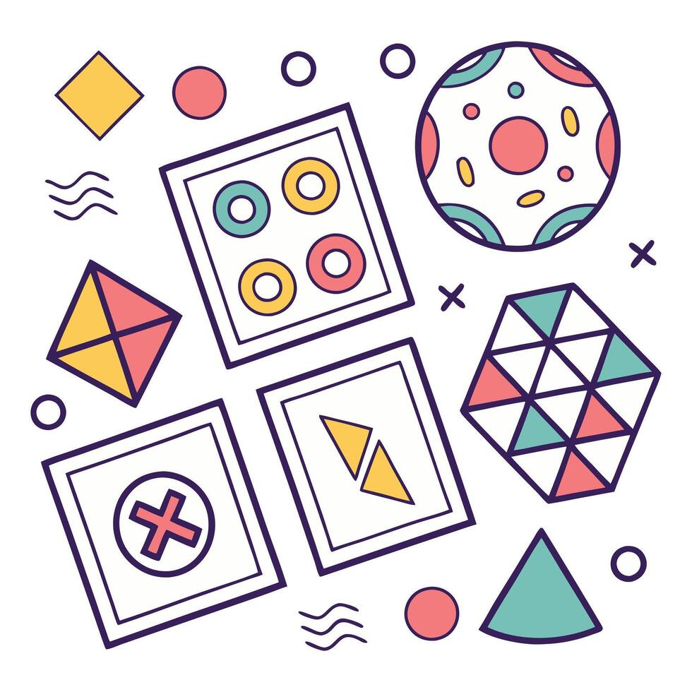 Elements For Design Geometrics Colorful Shapes Style vector