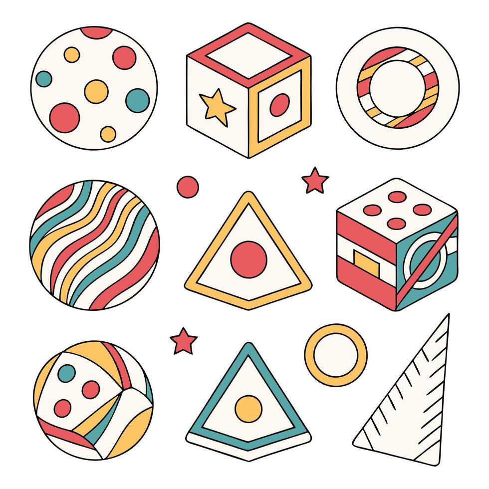 Elements For Design Geometric Colorful Shapes Style vector