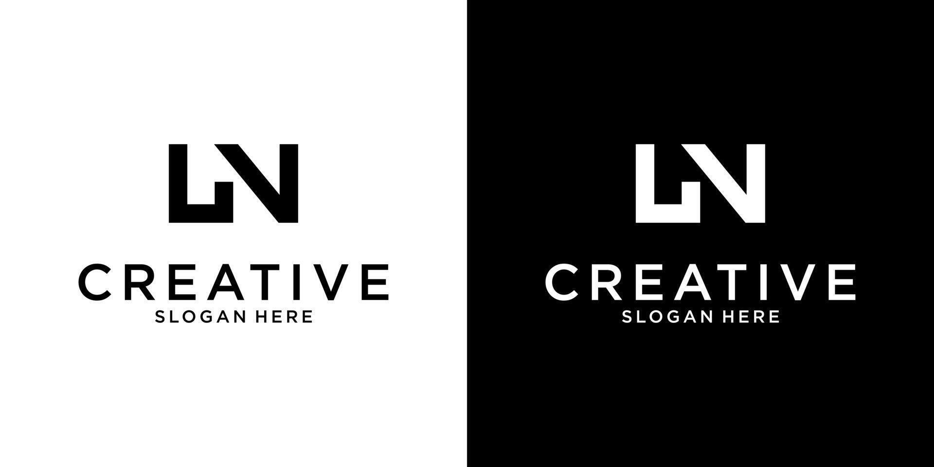 LN or NL initial letter logo design concept vector