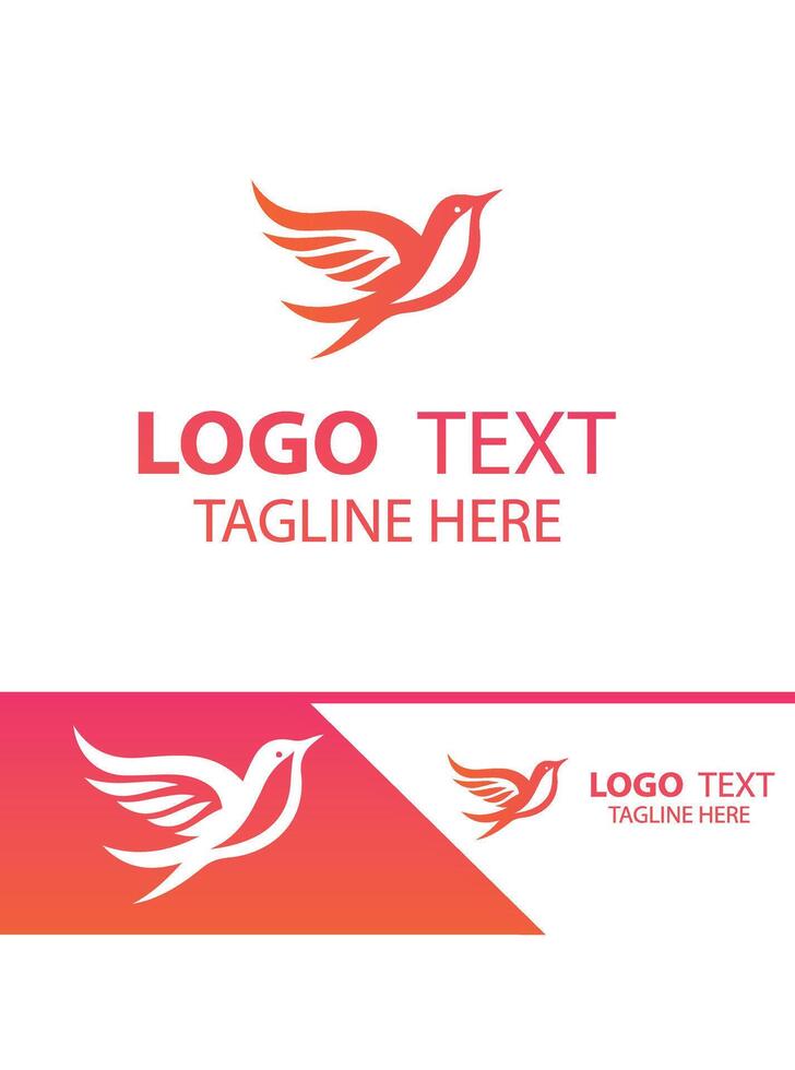 Wing Tales flying bird logo vector